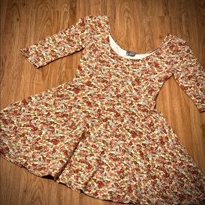 **SOLD** UO Sparkle & Fade Earthy Boho Floral Skater Dress